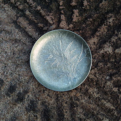 竹石图茶托采喜堂岩石纹壶承