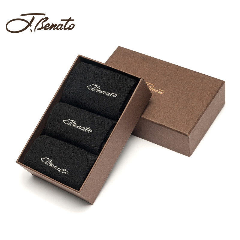 宾度秋冬季男士袜子正装棉袜中筒黑色防臭吸汗绅士商务男袜