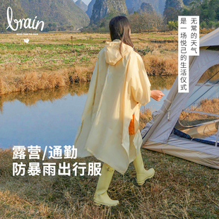 斗篷雨衣防暴雨防水成人女可外穿带反光条户外露营专用轻薄型雨披