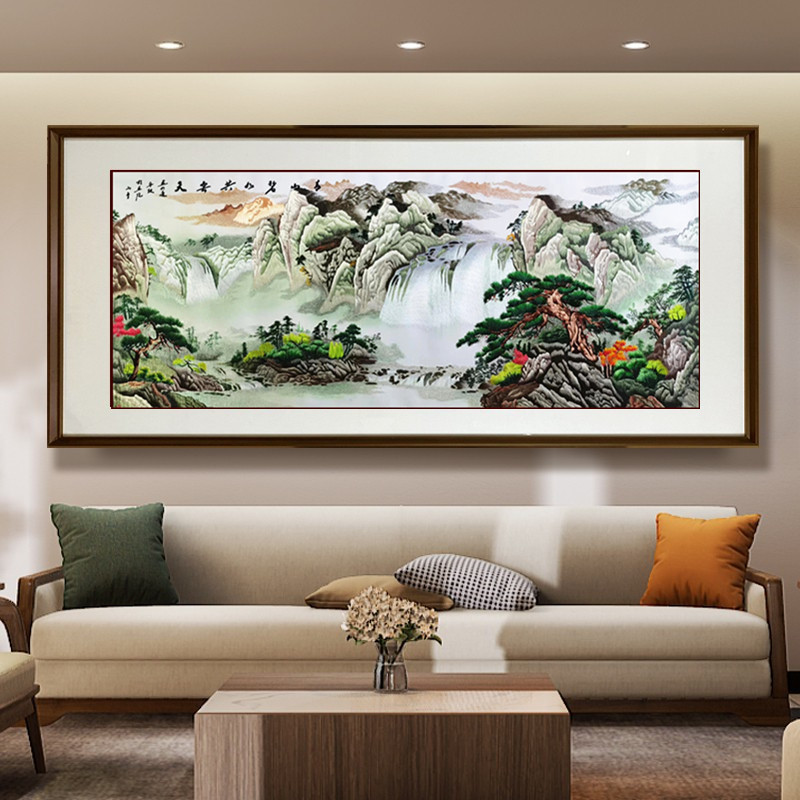 苏绣山水真丝刺绣画苏州厂家直销