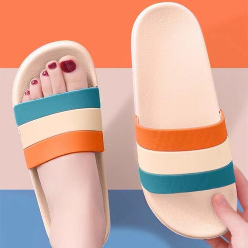 时尚条纹凉拖居家用一字托