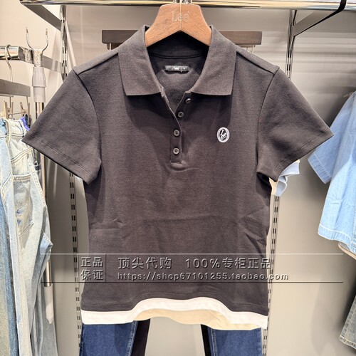 Lee女士2026新品黑色短袖POLO衫