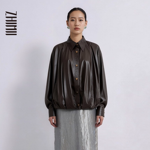 棉府绸宽松花苞夹克外套 26春夏丝韵织光油蜡风格 ZHIMII识弥