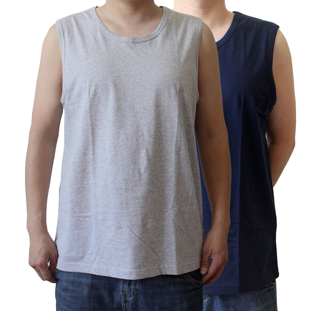 大码宽松男士纯棉宽肩背心 中老年男士棉背心夏季薄款爸爸背心