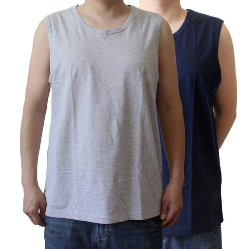 大码宽松男士纯棉宽肩背心 中老年男士棉背心夏季薄款爸爸背心