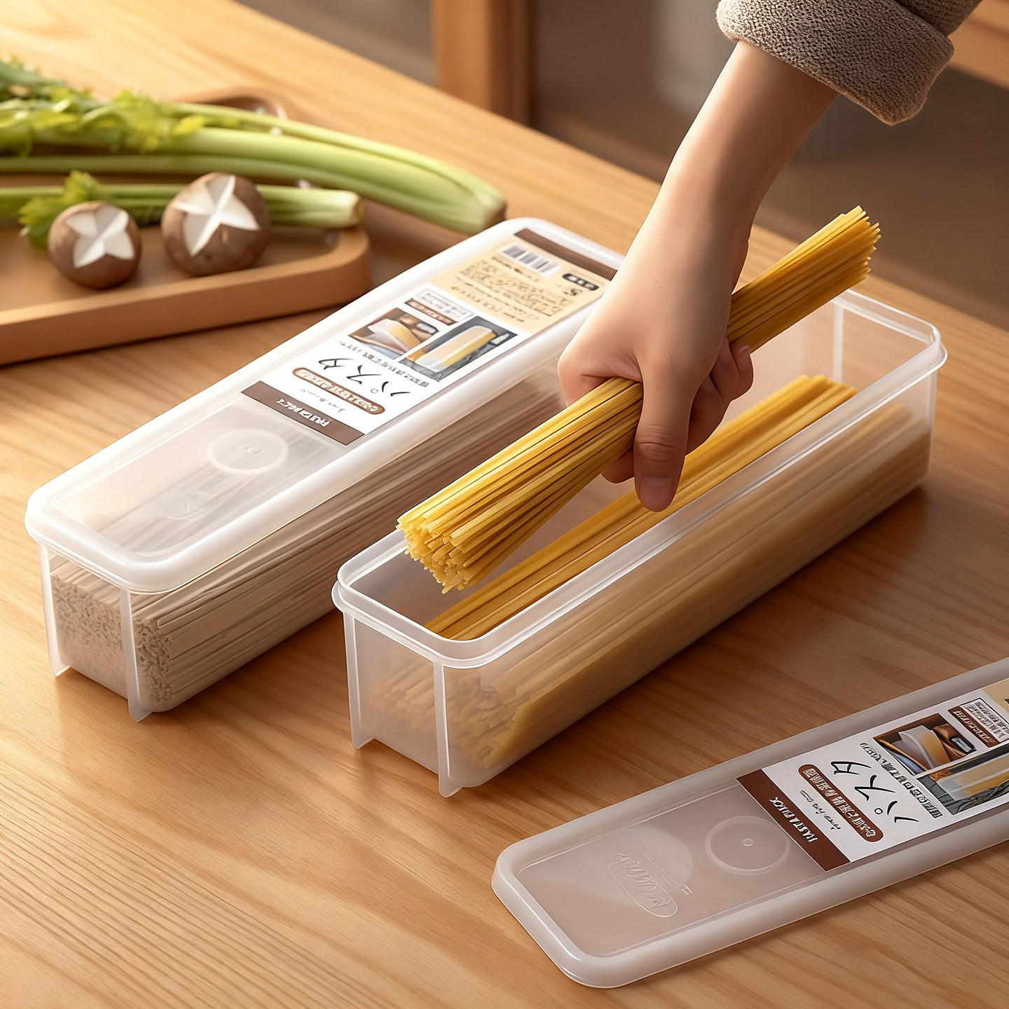 日本进口面条收纳盒长方形厨房冰箱食品级密封保鲜带盖意面挂面盒,收纳整理,食物收纳盒,淘宝优惠券,粉丝福利购,淘宝优惠卷