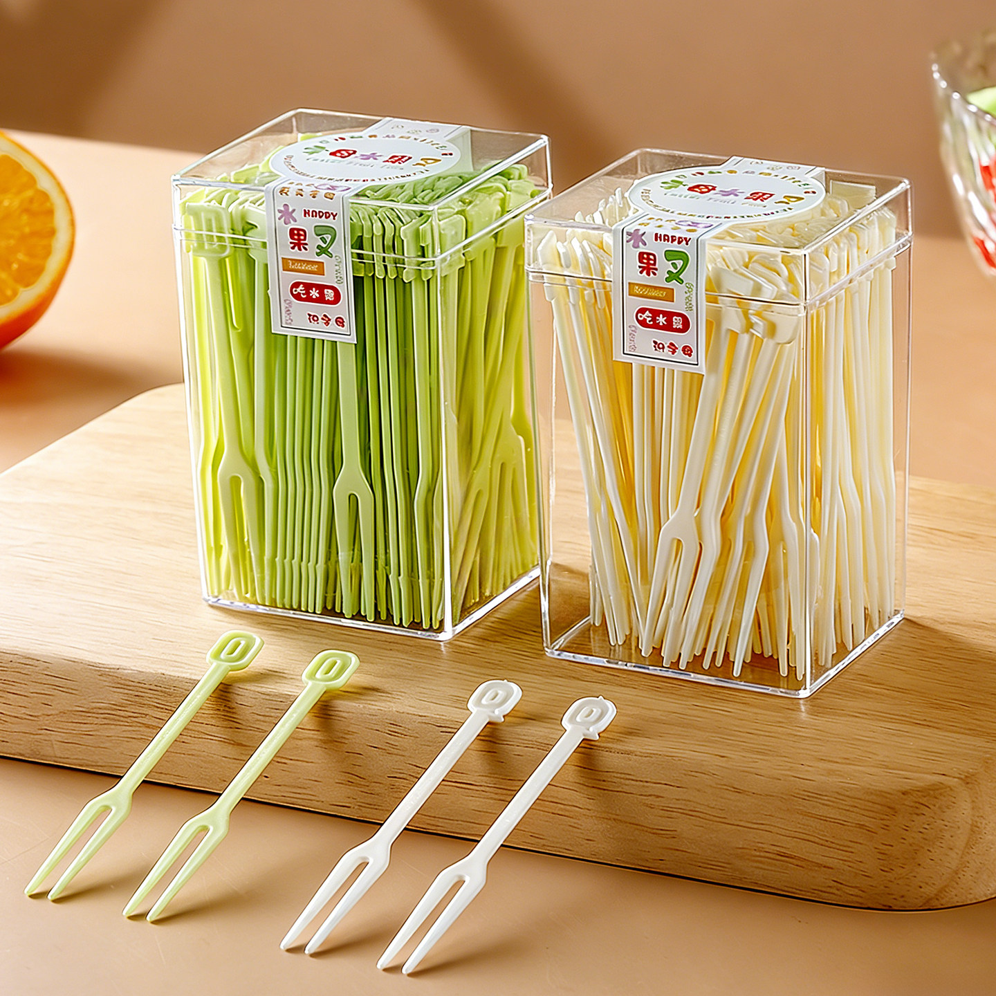 日本一次性塑料水果叉家用食品级吃水果捞小牙签蛋糕甜品点心叉子