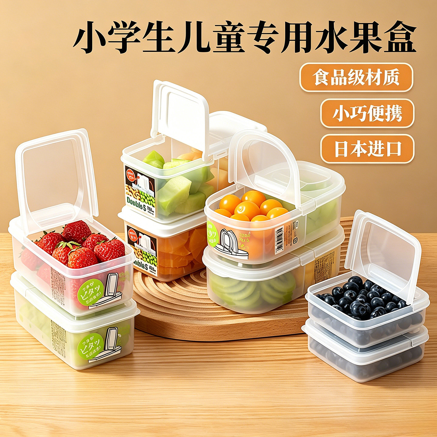 水果盒小学生专用春游野餐盒图片