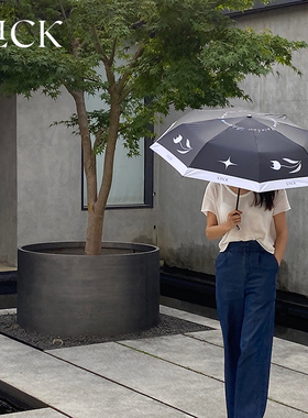 Click原创晴雨两用折叠伞黑胶防晒紫外线夏日遮阳伞 郁金香复古风