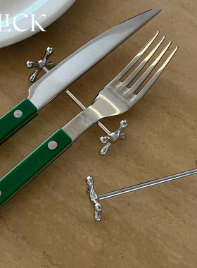 click桌面不锈钢筷子架刀叉勺餐具架创意商用高级餐厅 拍照道具