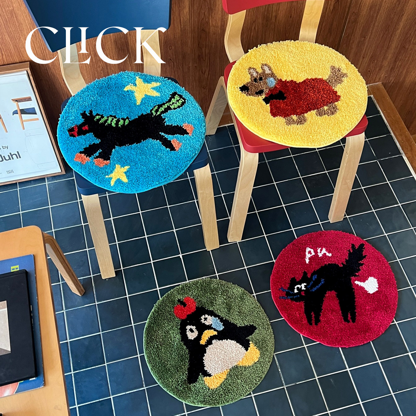 click原创卡通动物保暖坐垫