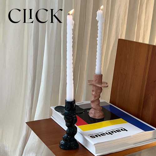 Click家居手捏不规则陶瓷烛台