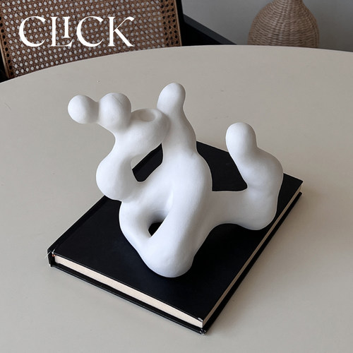 click不规则异形摆件珊瑚艺术装饰家用商用陶瓷侘寂风桌面高级感