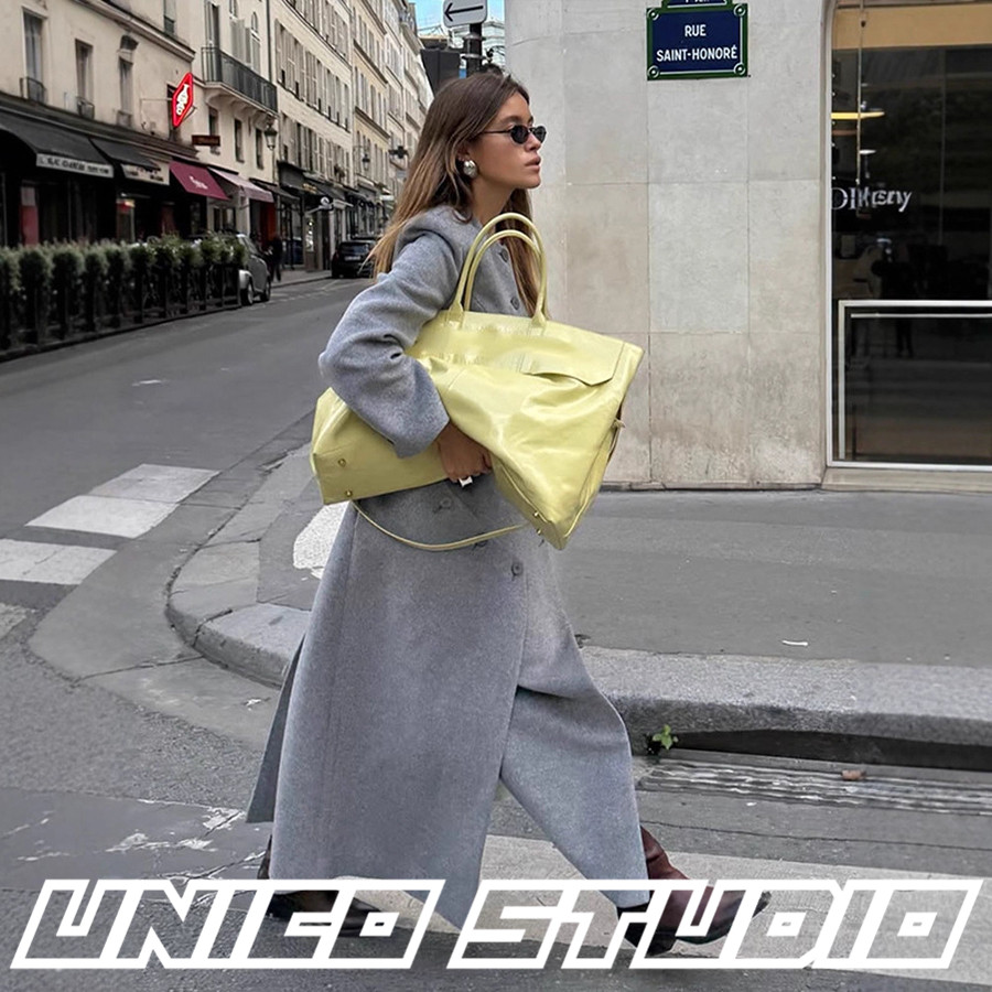 ins博主OL风长款毛呢大衣外套