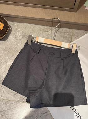 FASC自制 白色西装短裤女2024新款高腰百搭显瘦时尚小众黑色热裤