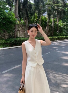 Maven Lin 老钱风高端亚麻马甲女无袖马夹高级感穿搭小马甲