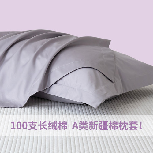 100S长绒棉纯色简约枕套