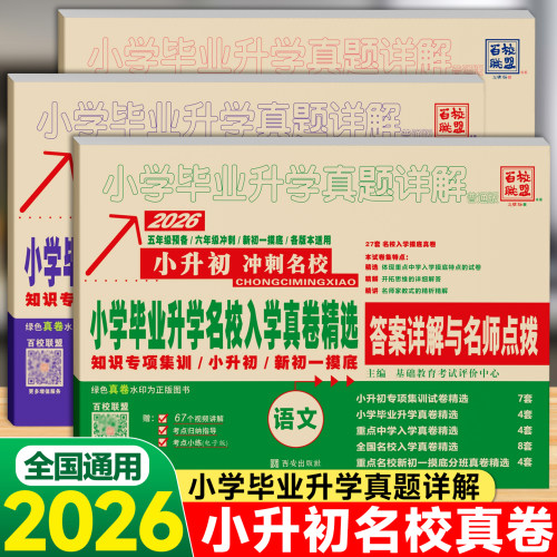 小学毕业升学名校入学真卷精选