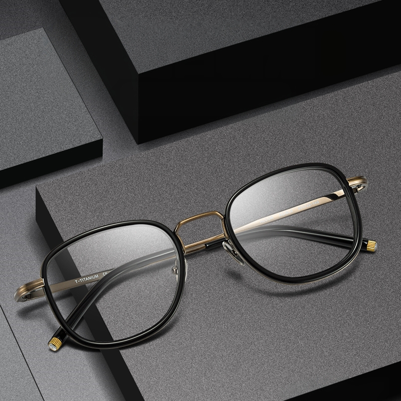 古登堡男女眼镜复古文艺纯钛镜架