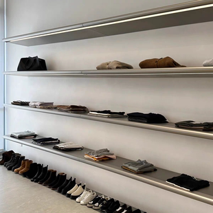 服装店包包鞋子置物货架不锈钢墙上多层鞋陈列架直播间展示架鞋架