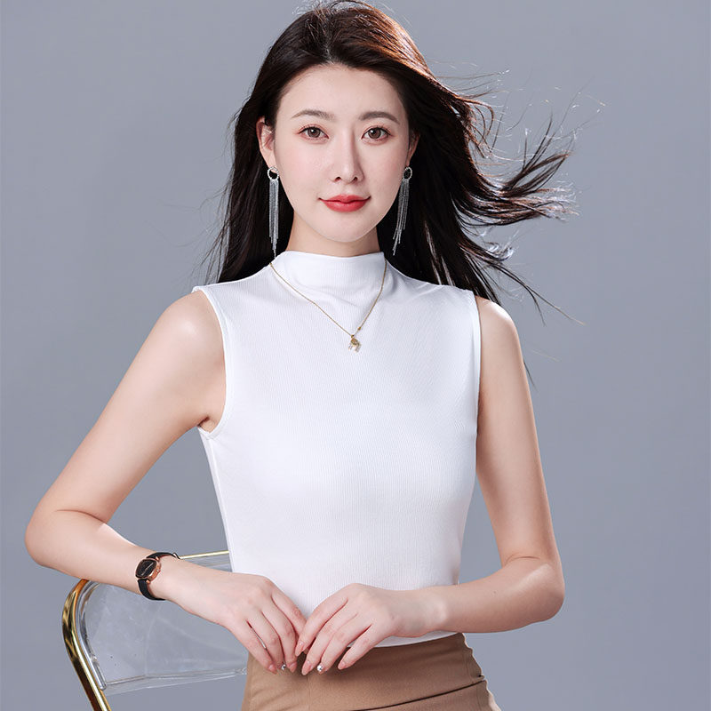 通勤小高领吊带背心女内搭上衣t恤无袖修身百搭打底保暖秋冬纯棉,女装/女士精品,背心吊带,淘宝优惠券,粉丝福利购,淘宝优惠卷