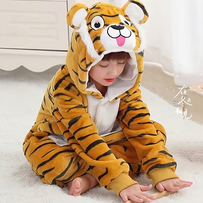 儿童连体睡衣中大童老虎演出服装
