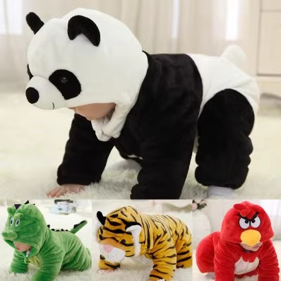 婴儿宝宝三层加厚连体衣秋冬爬服