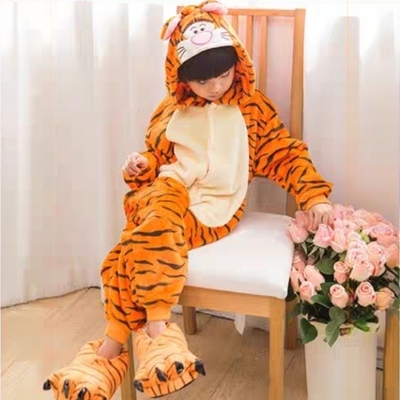 儿童万圣节老虎恐龙狐狸卡通动物连体睡衣秋冬季男女孩天马演出服