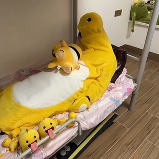 大码儿童连体睡衣奶龙睡袍女秋冬卡通舒适连帽睡裙搞怪cos服装男