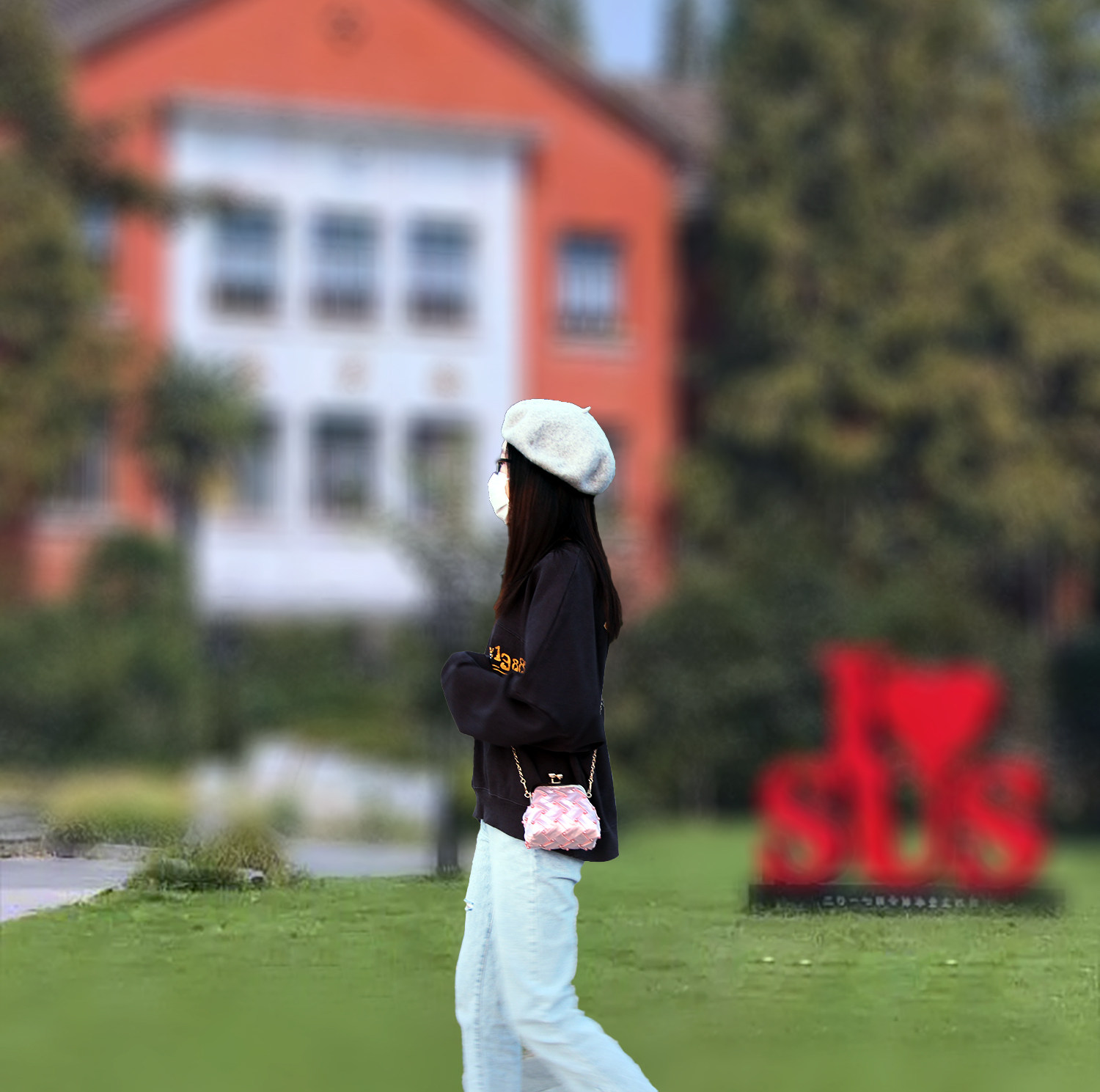 法式甜美淑女小包粉色仿真丝钉珠少女斜挎口金包子母包黑色小包