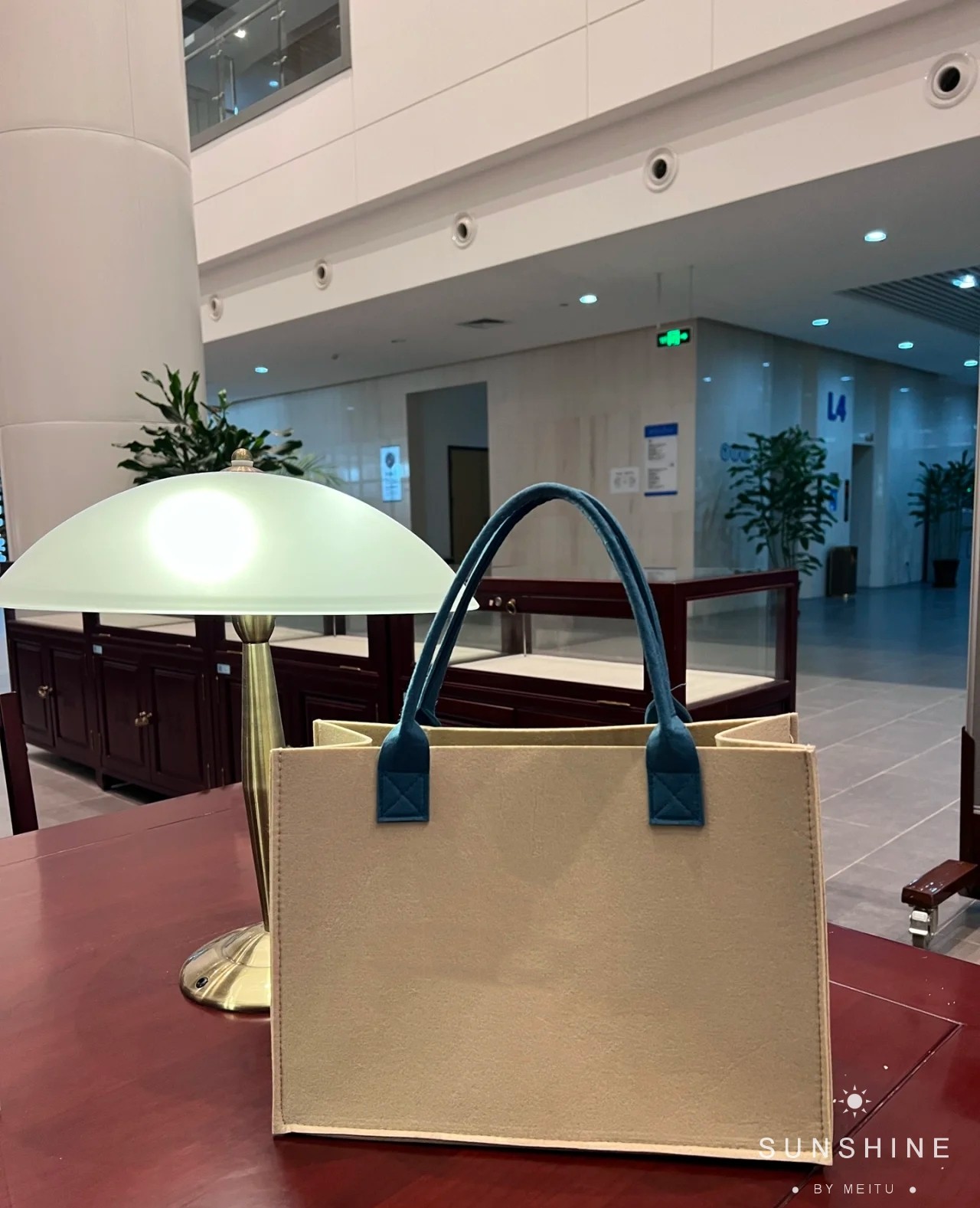 一嘉潮牌专属加厚毛毡包撞色气质休闲通勤手提肩背购物袋可定制图