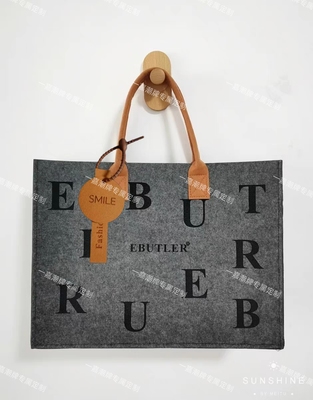 新款一嘉潮牌专属加厚毛毡包大容量女士手提高级感购物袋可定 log