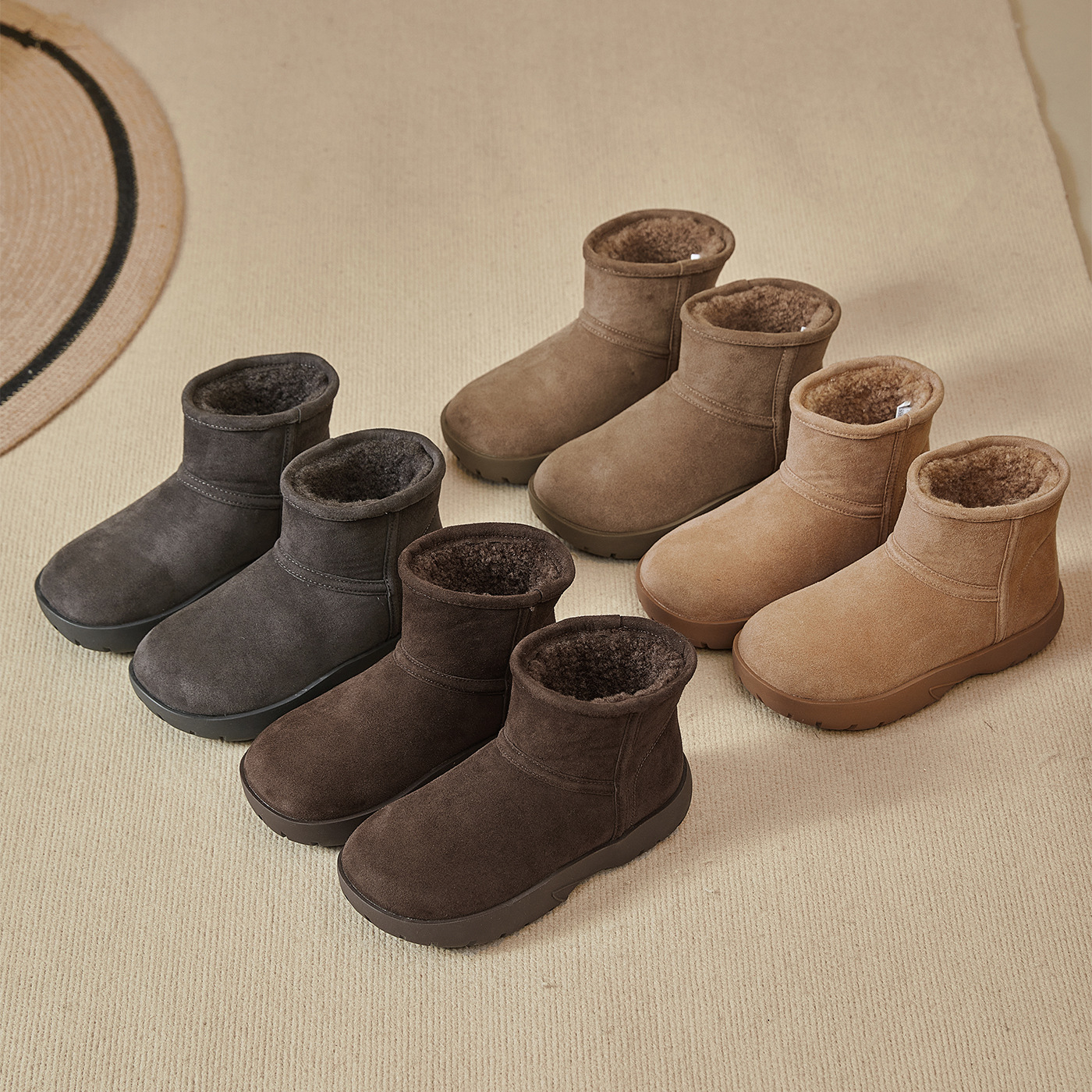 厚底雪地靴女2025冬季新款爆款短筒靴套筒加绒加厚保暖防滑棉鞋子