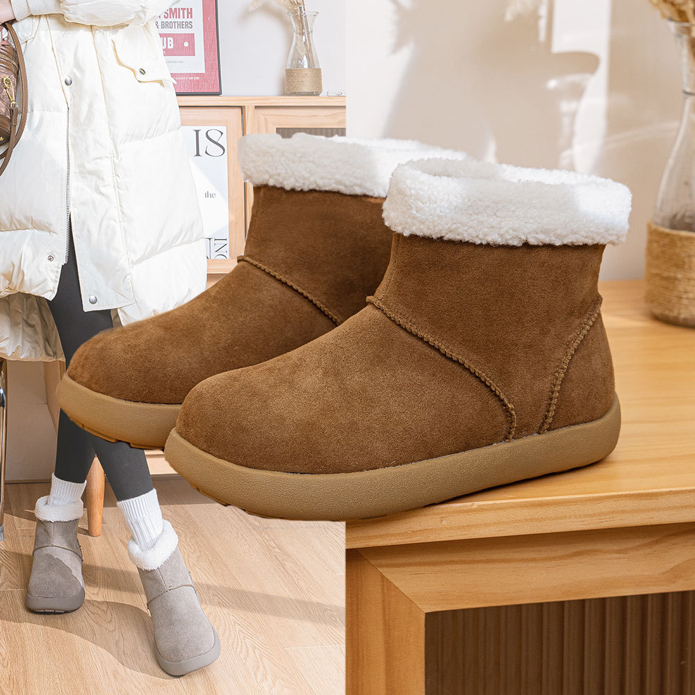 专业内增高5cm女鞋丑萌大头雪地靴女2025冬季新款小土豆毛毛短靴