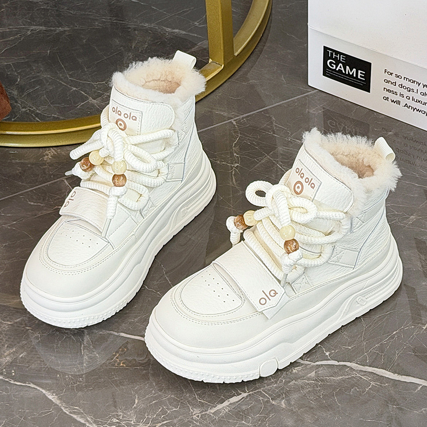 真皮鞋口真毛雪地靴女2025冬季新款女靴绒里保暖百搭厚底棉鞋女鞋