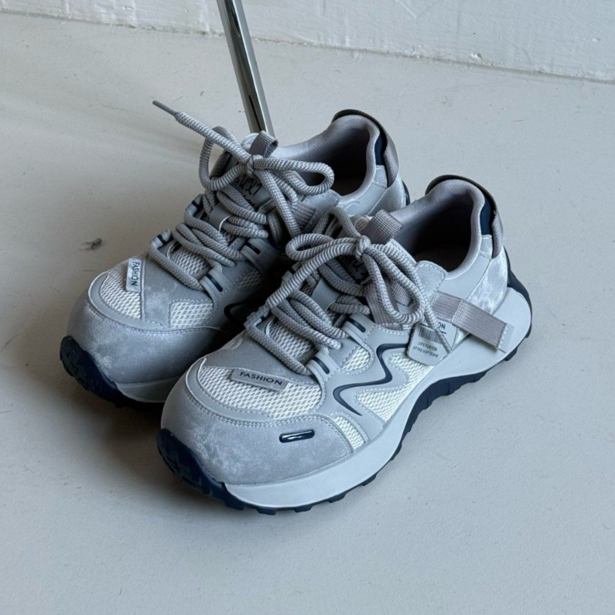 韩式厚底绑带老爹鞋轻便2026交叉绑带日常系带休闲运动鞋百搭舒适,女鞋,时尚休闲鞋,淘宝优惠券,粉丝福利购,淘宝优惠卷