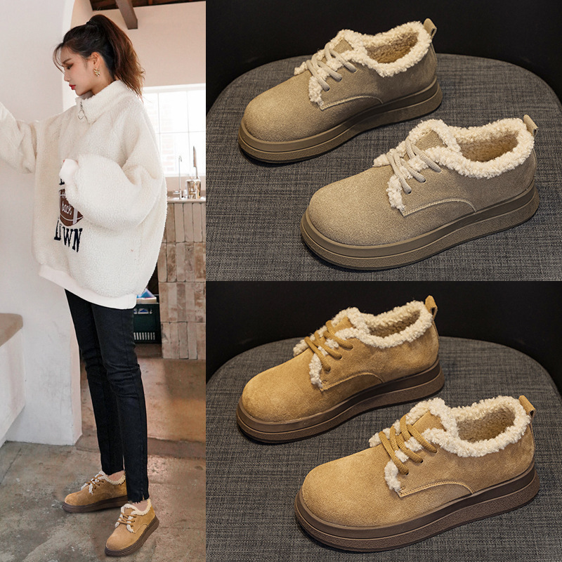 东北保暖雪地鞋女皮毛一体2025冬羊羔毛勃肯鞋加绒棉鞋真皮博肯鞋