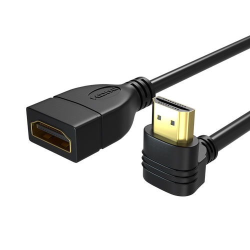 HDMI1.4线高清延长线弯头90度L型HDMI公对母延长线上下弯头