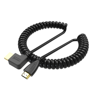 HDMI弹簧线延长线迷你hdmi左弯右弯直头公对公母 microHDMI转换线