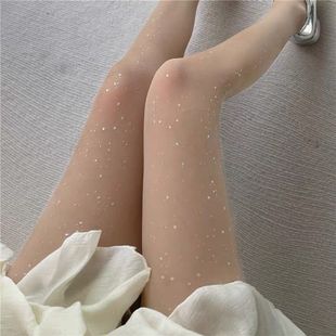 超薄甜美纯欲丝袜芭蕾风bling闪光亮片黑丝透明美肤连裤 春夏季 袜