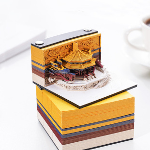 3D立体便签新款中国风故宫文创北京古风手撕纸雕日历艺术品网红高颜值便利贴文具桌面摆件创意礼物