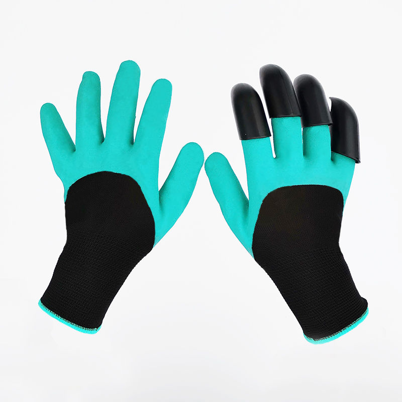 园艺手套带爪防扎刺防水户外干农活专用种菜拔草挖土防护耐磨手套