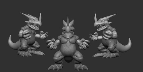 数码宝贝/V龙兽3d打印白膜digimon数码暴龙GK手办DIY进化链