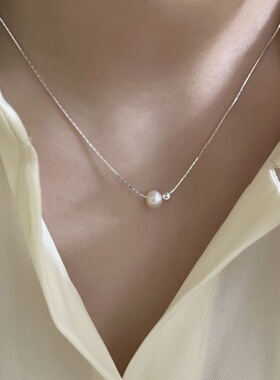 珍珠项链女轻奢小众锁骨链豆豆蛇骨链毛衣链女2024年新款潮礼物