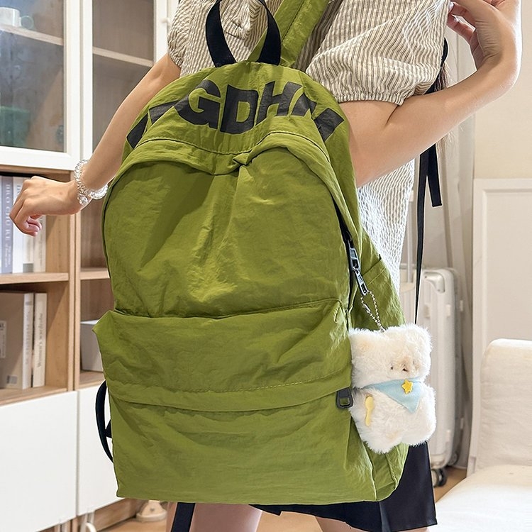 绿色书包大容量初中生高中生高颜值轻便背包2025新款女生双肩包女