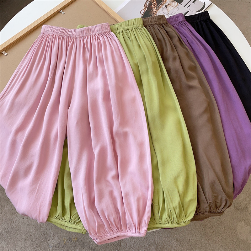 儿童棉绸防蚊裤男童冰丝长裤女童灯笼裤宝宝休闲裤中大童裤子夏季,童装/婴儿装/亲子装,裤子,淘宝优惠券,粉丝福利购,淘宝优惠卷