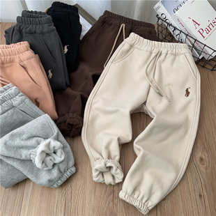 【断码清仓】儿童保暖卫裤男童加绒加厚运动裤女童休闲裤子秋冬款