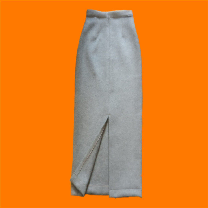 冬季纯色厚保暖毛呢半身后开叉长裙高腰包臀旗袍式开叉优雅一步裙,女装/女士精品,半身裙,淘宝优惠券,粉丝福利购,淘宝优惠卷