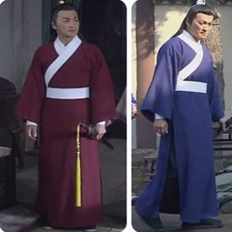 古装展昭服 蓝色古装 武侠男女演出服装表演戏曲服话剧杨过郭靖典
