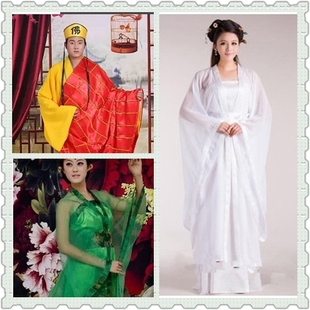 新款白素贞白娘子头饰古装白蛇传白娘子许仙小青法海表演服装包邮